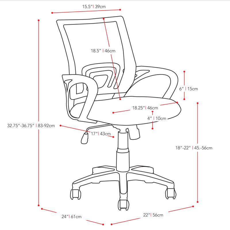 Hoehne Task Chair, Navy Blue