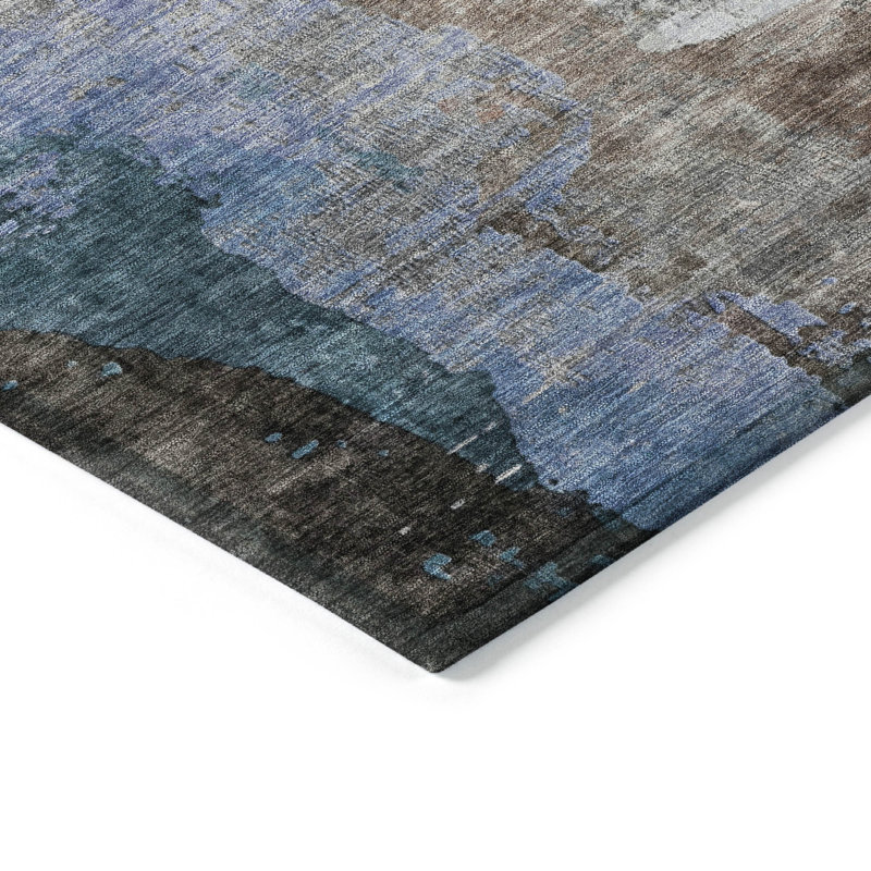 Machine Washable Indoor/Outdoor Xhevrie Brown Rug, Round 8'