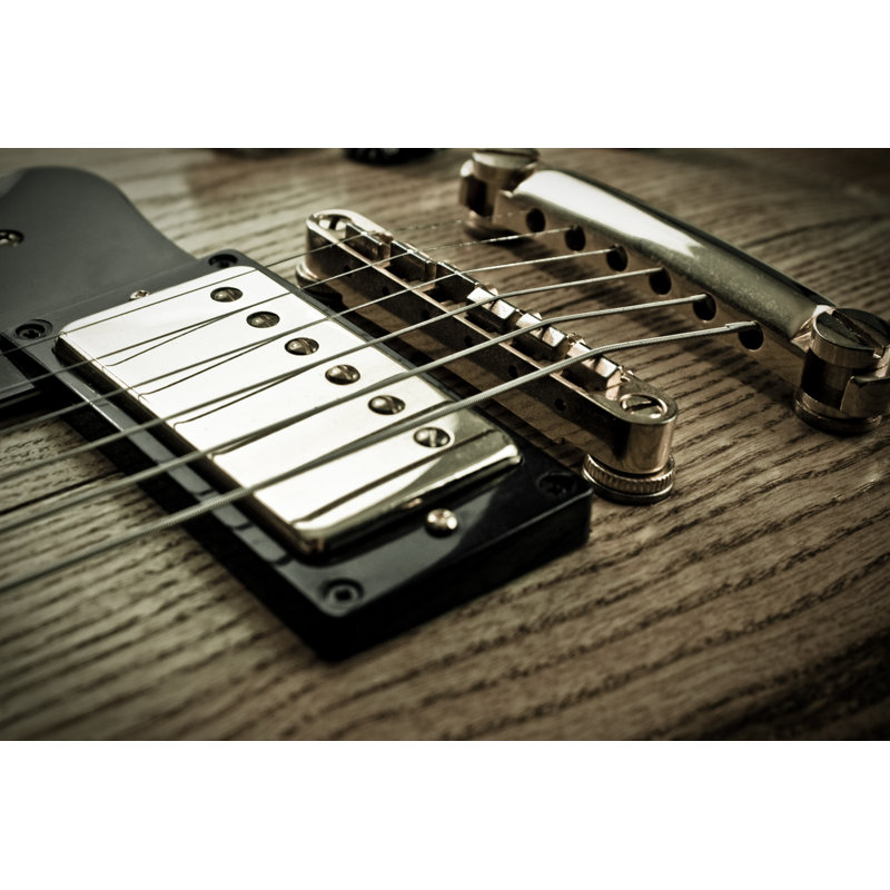 Guitare électrique - photographie sur toile tendue, H 8 po x l 12 po x P 1 po