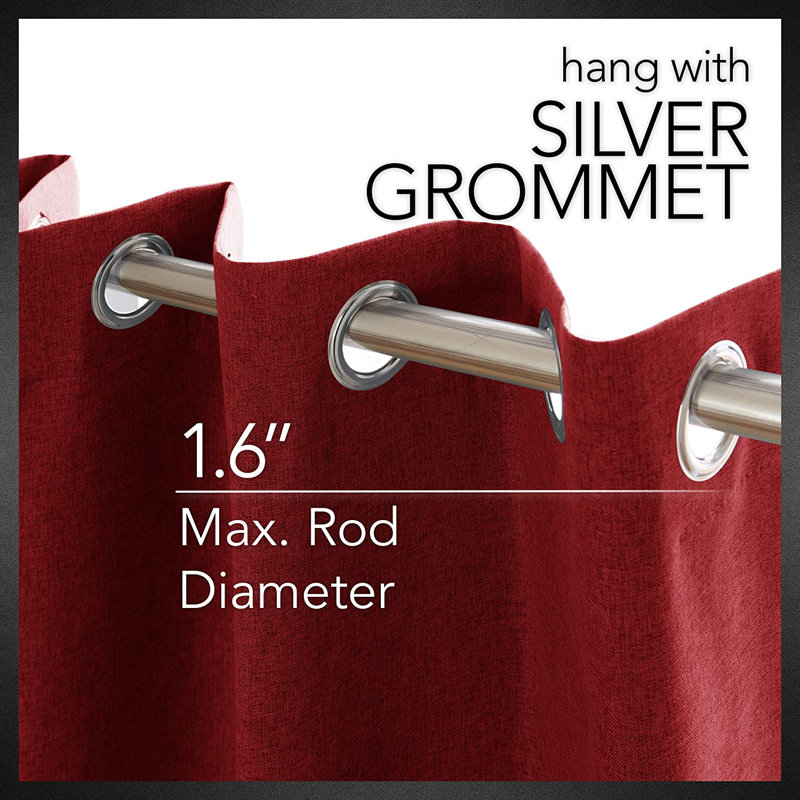 Ipswich Blackout Thermal Grommet Curtain Panels, 52" W x 45" L, Wine Red