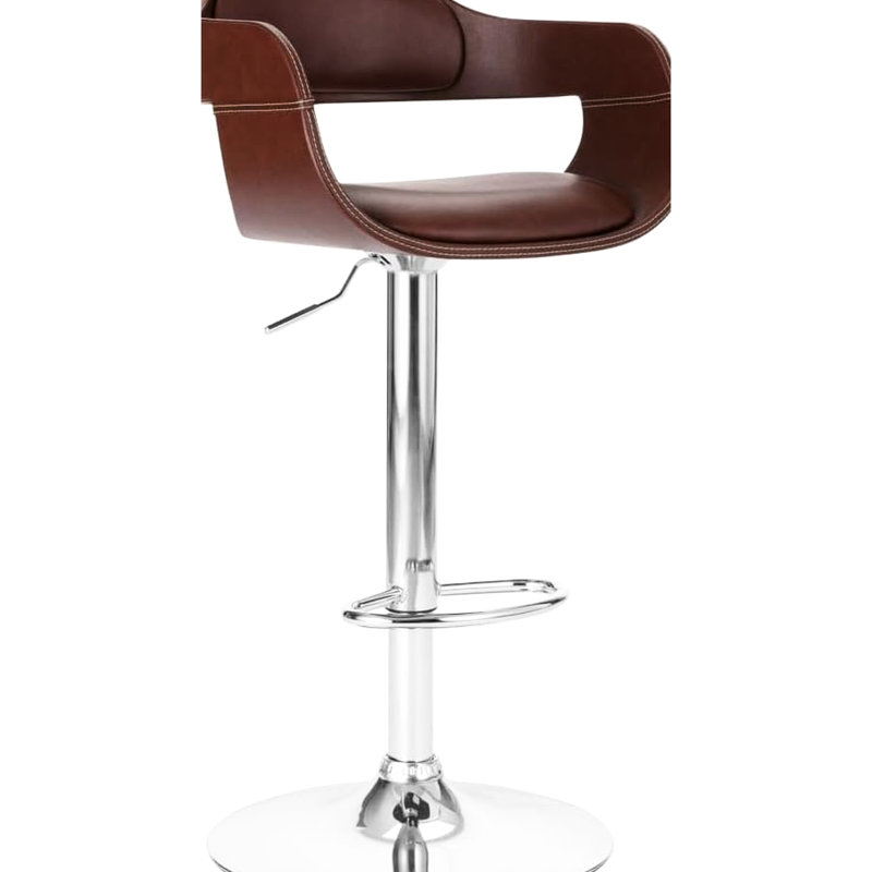 Modern American Traditional Round With Padded Back, Skin - Seat, Faux Leather 360 Swivel, High Density Sponge, Adjustable Height, Upholstery, Dining Room