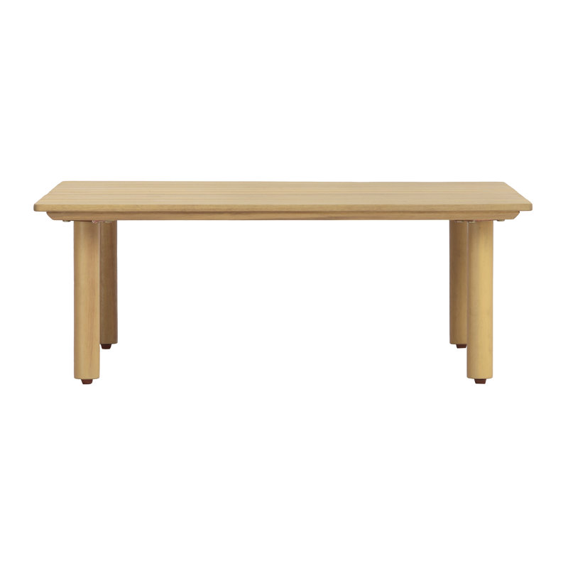 Table basse d'extérieur carrée en bois d'acacia