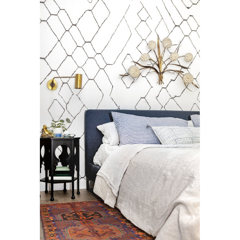Tapis bleu Teimani 3 pi 10 po x 6 pi 8 po