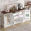 Armoire de rangement de style campagnard de 63 pouces avec 2 tiroirs, tablettes réglables et porte pour une utilisation polyvalente à la maison-2090740404
