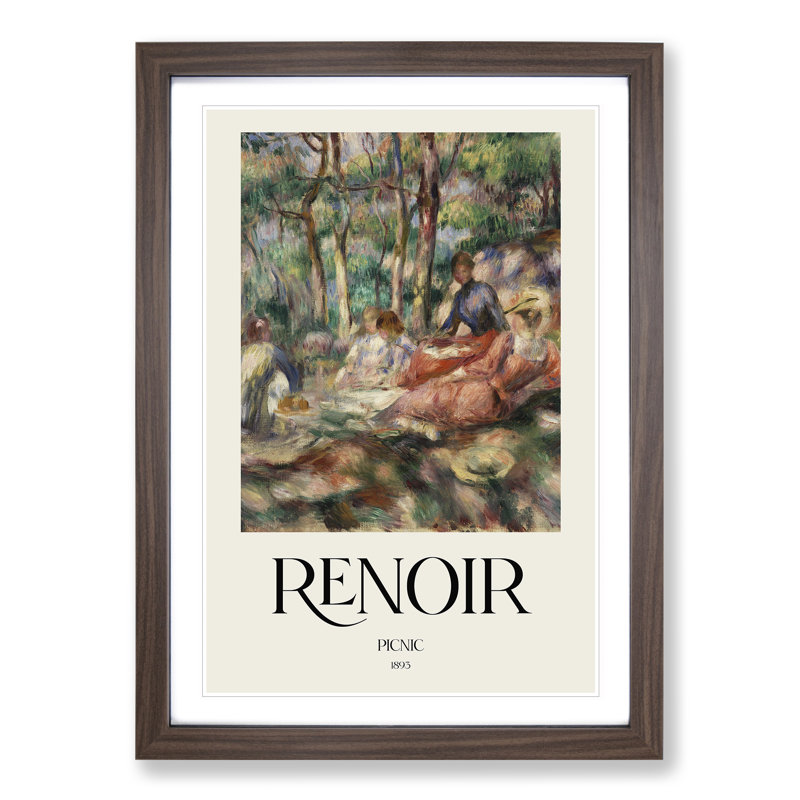 Picnic by Pierre-Auguste Renoir - Picture Frame Painting, Walnut, 65cm H x 48cm W x 2cm D