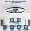  Ventilateur de plafond encastré en cristal avec lumière et télécommande, ventilateur de plafond noir pour chambre à coucher, salon-1990679687