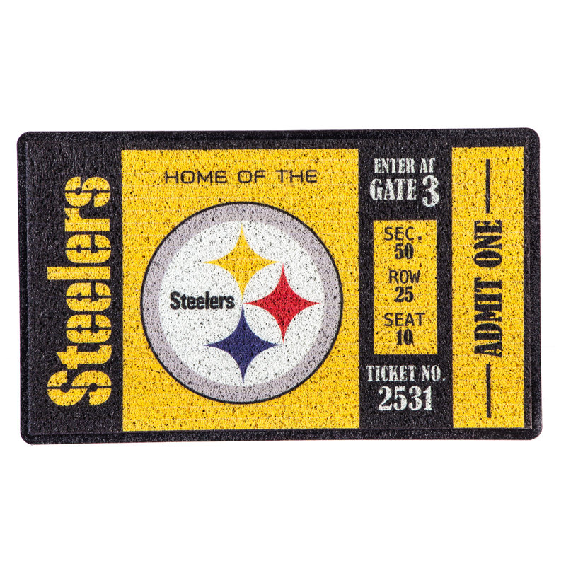 Nfl 30 po x 18 po tapis de porte extérieur antidérapant, Steelers de Pittsburgh