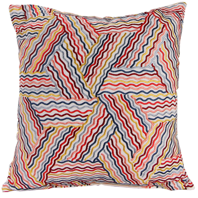 18" x 18" Indoor Throw Pillow, Wavy Stripe