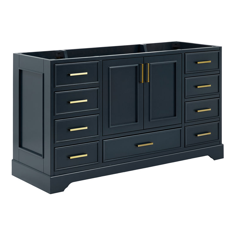 Stafford 60.75'' W Single Bathroom Vanity Base, Midnight Blue