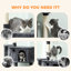 140cm Cat Tree with Sisal Scratching Posts Cat Houses Dark Grey-139064165-139064170