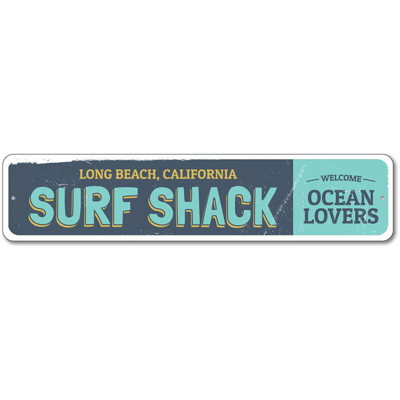 Plaque en aluminium Welcome Ocean Lovers, H 6 po x l 24 po x P 0,06 po
