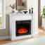 Foyer électrique avec manteau de cheminée, manteau de cheminée, radiateur autoportant, entourage réaliste en pierre empilée avec minuterie à télécommande flamme, blanc, l 45,66 po x P 11,8 po x H 40 po
