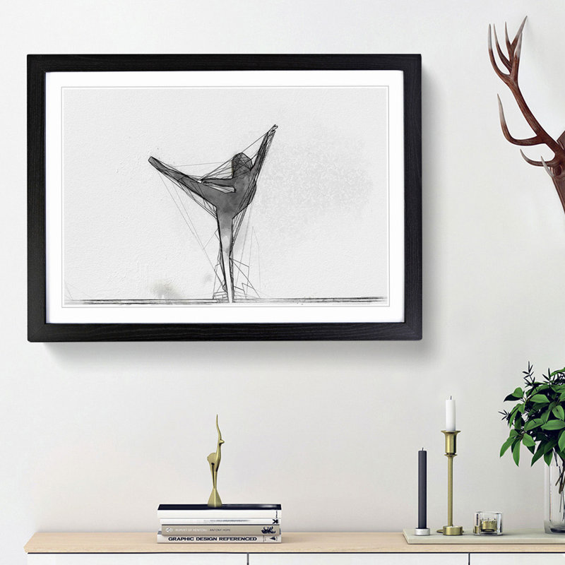 Ballet in the Morning in Abstract - Picture Frame Graphic Art Print, Black Framed, 48cm H x 65cm W x 2cm D
