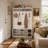 53"W Hall Tree and Shoe Storage Bench with Shelves,Cubbies and Coat Hooks for Foyer, Mudroom, or Entryway-59584225