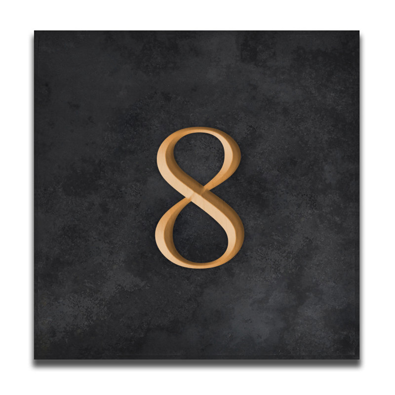 Velia 17.78cm H Stone House Number, 8, Gold