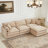 102" Modular L-Shaped Sectional Sofa, 3-Seater Cloud Couch With Ottoman-634393783