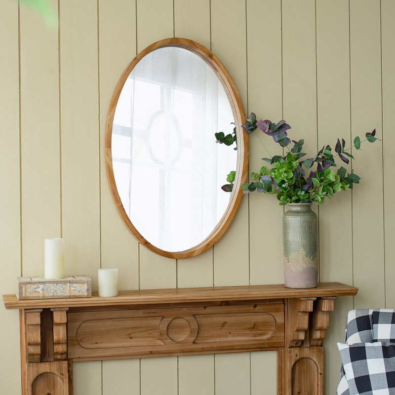 Miroir mural 24 po x 36 po avec cadre en bois, miroir en bois de ferme pour console de salle de bain