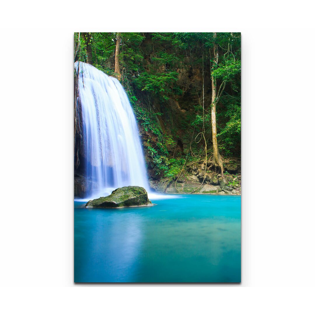 Leinwandbild Wunderschöner Wasserfall in Erawan – Thailand