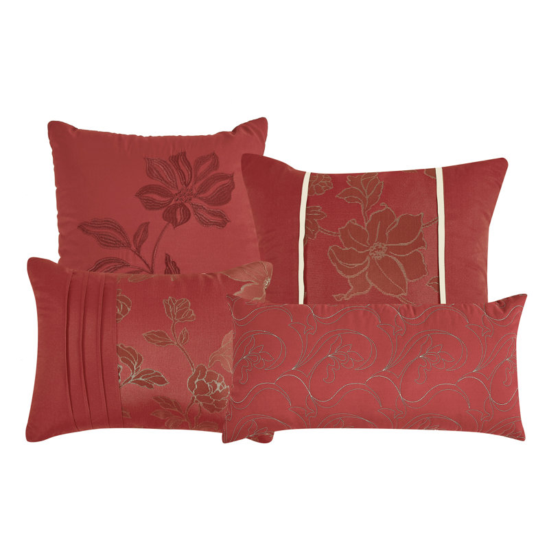 Literie Dalia, Édredon grand, 2 taies décoratives et 4 coussins
