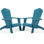Chaise de patio Adirondack, surdimensionné pour l'extérieur 350 lb avec porte-gobelet, siège d'extérieur toutes saisons résistant aux intempéries et à la décoloration, bleu