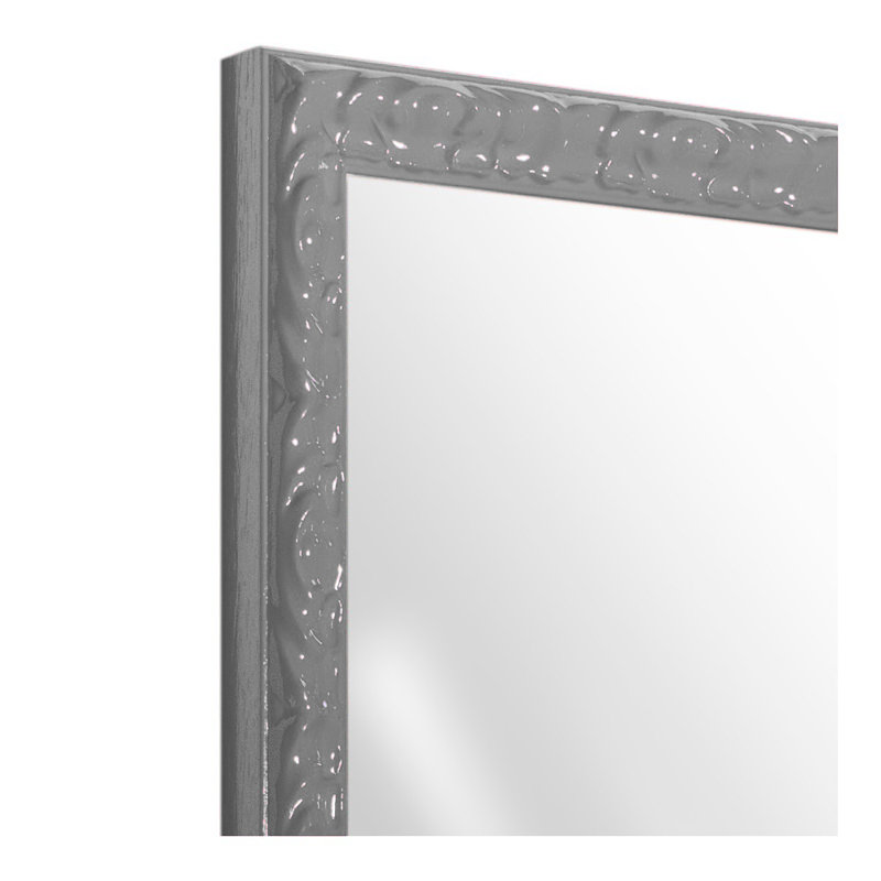 Gilles Wood Flat Wall Mirror, Silver, 146cm H x 46cm W