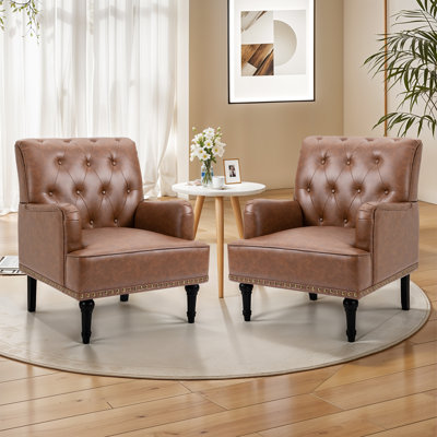 28.5" W Faux Leather Armchair