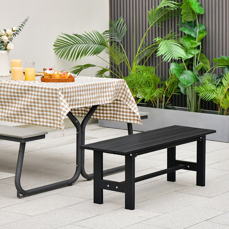 Banc d'extérieur en métal Latoysha, Noir