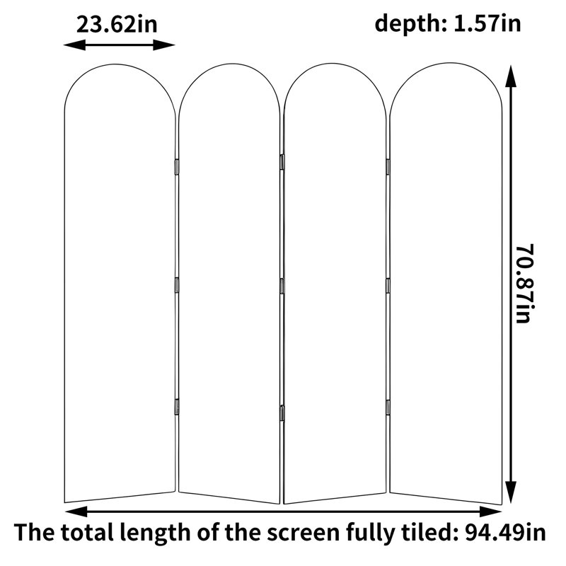 Paravent nordique Luxury, H 70,87 po x l 94,49 po x P 1,57 po, Beige/or