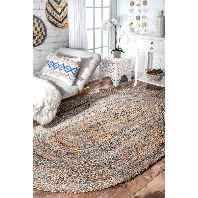 Woodbury Cotton Hand Woven Area Rug, Oval 152 x 244cm