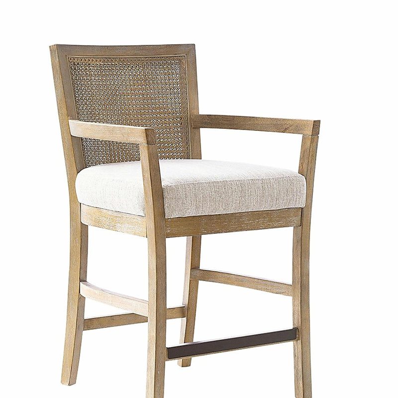 Wicker back bar stool