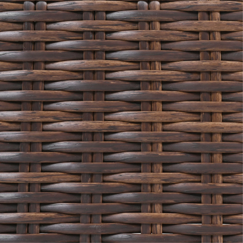 Ensemble de mobilier de jardin en résine tressée de 8 pièces avec fauteuils pivotants à bascule et table en acacia, bleu