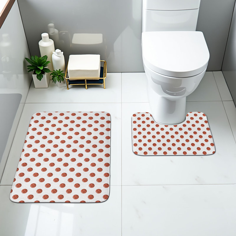  Ensemble de tapis de salle de bain basketball 2 pièces