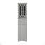 Grande armoire de salle de bain, armoire de rangement autoportante avec tiroir et portes, panneau de fibres à densité moyenne, porte en acrylique, tablette réglable-672878970