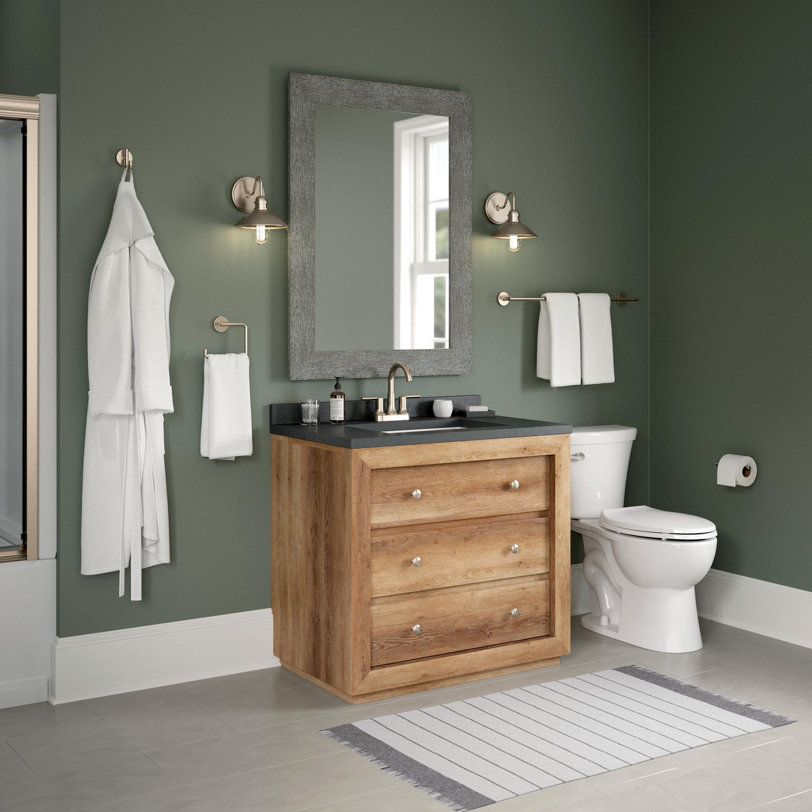 Trinsic Wall Mount Towel Bar Bath Hardware Accessory, Brilliance Stainless, 1.13" H x 24" L x 3.31" D