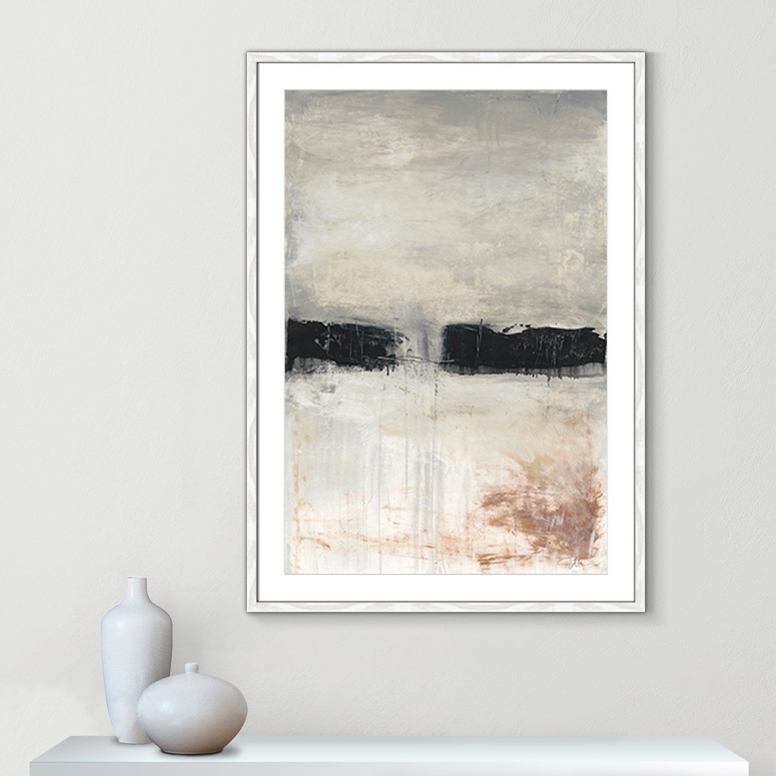 Autumn in the Dark Forrest Autumn in the Dark Forest Print, 41.5" H x 29.5" W x 0.75" D, White Framed