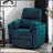 Power Glider Recliner W/ Swivel Curved Arms Pillow Fill Swivel Chair Contemporary Dark Teal Primary Living Room-739899480