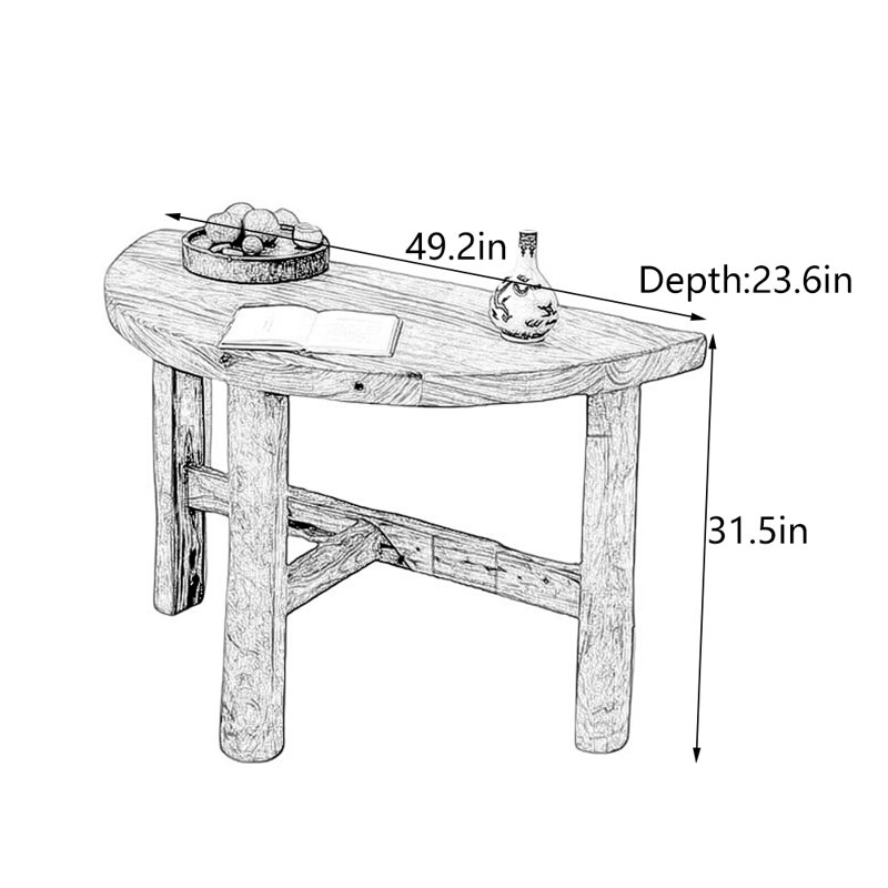 Console rétro en bois massif