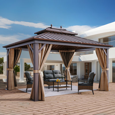 10 pi. L 12 pi. D Pavillon de jardin en aluminium