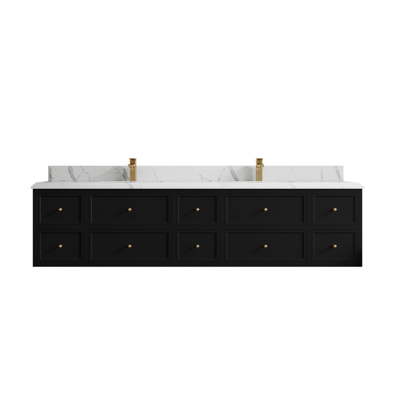 Meuble-lavabo double 84 po Roswell, Calacatta Laza