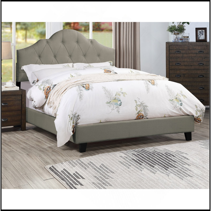 Mobilier de chambre à coucher en bois capitonné et rembourré Majestic Arch, Grand lit