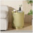 Golden Round Side Table With Vertical Stripes