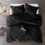 Édredon simple / simple TG avec velours - noir, matelassage losangé, lavable à la machine, coussin décoratif pour losange, délavé-120953710-120953705