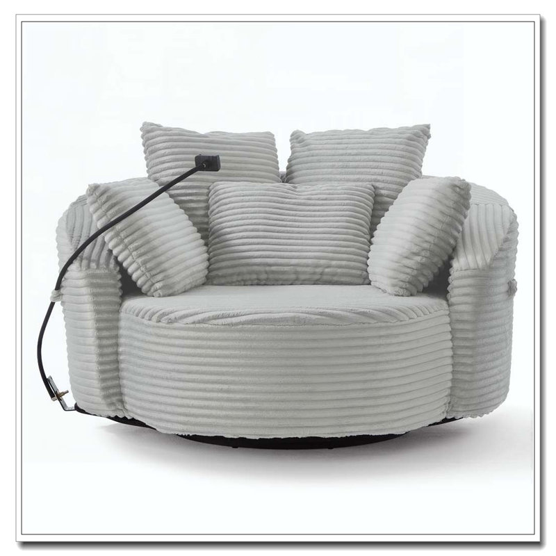 Fauteuil demi-tonneau pivotant à 360 °, Gris clair