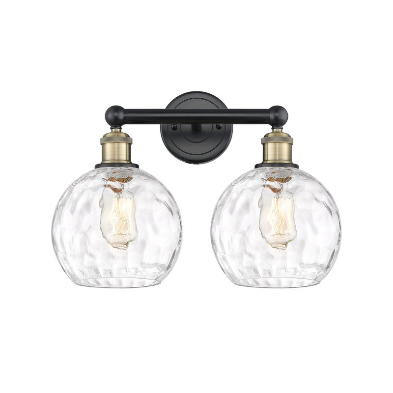 Éclairage pour meuble-lavabo à 2 lumières à intensité variable Ambrosane, Laiton antique noir