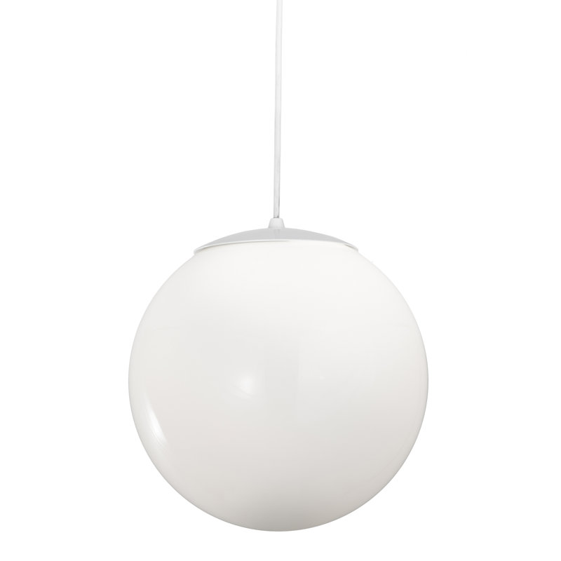 Bola 1 - Light Pendant, White, 12" H x 5" W x 5" D