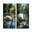 Swans Refuge In Tropical Lake - Swans Wall Art Prints Set Of 2-619598545-619598544