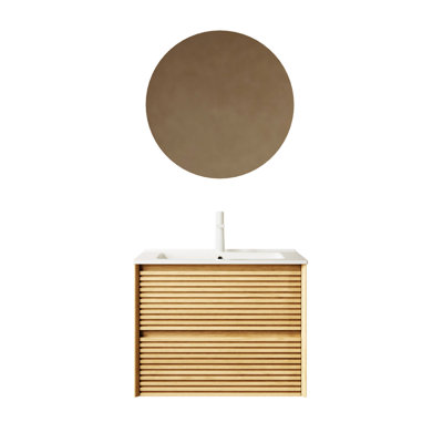 Meuble-lavabo de salle de bain avec tiroir et lavabo en céramique 24 po BRON