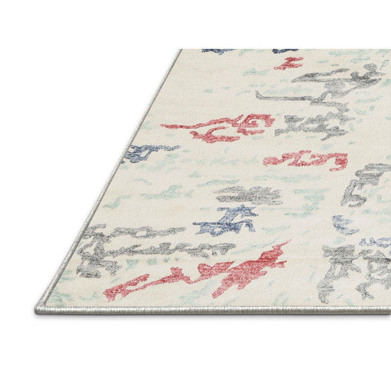 Tapis de zone abstraite contemporaine, Rectangle 5 pi x 7 pi