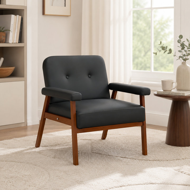 Fauteuil d'appoint en similicuir l 26 po