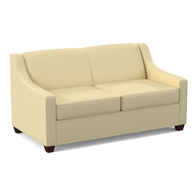 Phillips 68" Square Arm Loveseat with Reversible Cushions, Empire Mahogany, Dillon Buff